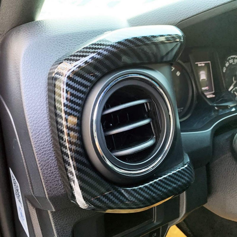 JSTOTRIM Carbon Fiber Look Central Console Dashboard Panel Cover Trim for Toyota Tacoma 2016-2023 - Image 2